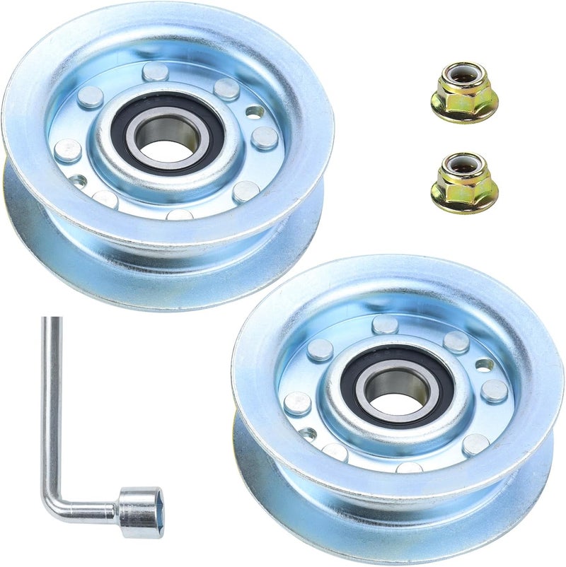 GUSUHAWK 2 Pack GY22172 Idler Pulley Replace John Deere GY22172, GY20067 Idler Pulley for John Deere D140 D110 D160 E100 E140 E160 E170 L100 L110 L120 L130 LA105 LA115 LA130 LA140 LA145 S100 S240 Deck - Image 1